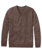  Brown Superfine Merino Seamless V-neck Merino Wool Sweater Size Large By Charles Tyrwhitt