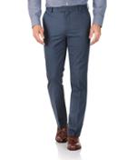  Airforce Blue Slim Fit Flat Front Non-iron Cotton Chino Pants Size W30 L32 By Charles Tyrwhitt