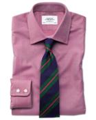  Slim Fit Egyptian Cotton Royal Oxford Magenta Dress Shirt French Cuff Size 15/34 By Charles Tyrwhitt
