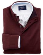 Charles Tyrwhitt Charles Tyrwhitt Wine Merino Wool Button Neck Sweater Size Large