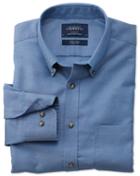 Charles Tyrwhitt Slim Fit Non-iron Twill Blue Cotton Casual Shirt Single Cuff Size Large By Charles Tyrwhitt
