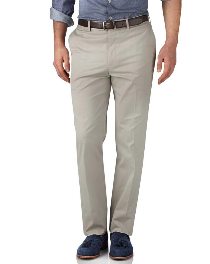 Charles Tyrwhitt Charles Tyrwhitt Stone Classic Fit Stretch Cavalry Twill Pants Size W32 L32