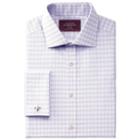 Charles Tyrwhitt Charles Tyrwhitt Extra Slim Fit Luxury Semi-spread Collar Check Purple Cotton Dress Shirt Size 16/34