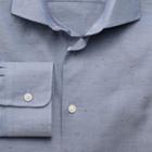 Charles Tyrwhitt Classic Fit Semi-spread Collar Business Casual Multi Herringbone Fleck Cotton Dress Casual Shirt Single Cuff Size 16/35 By Charles Tyrwhitt
