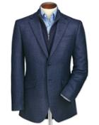  Slim Fit Blue Birdseye Lambswool Wool Jacket Size 40 By Charles Tyrwhitt