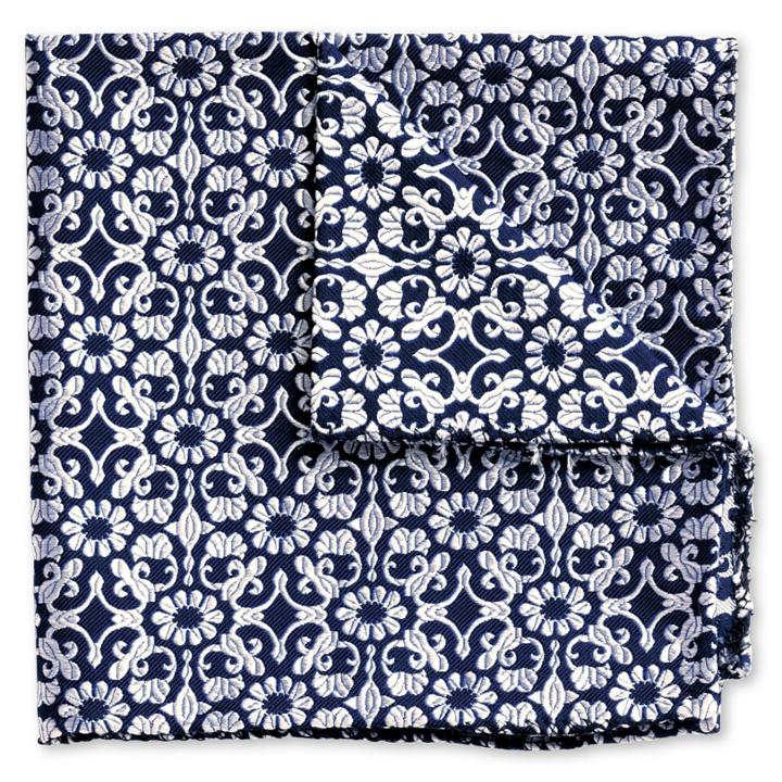 Charles Tyrwhitt Charles Tyrwhitt Luxury Navy Floral Pocket Square
