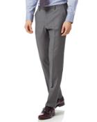  Grey Slim Fit Twill Business Suit Wool Pants Size W32 L32 By Charles Tyrwhitt
