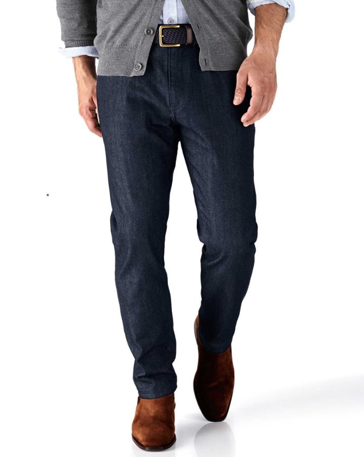Charles Tyrwhitt Dark Blue Slim Fit 5 Pocket Denim Jeans Size W30 L30 By Charles Tyrwhitt