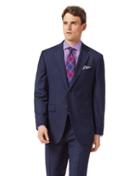  Blue Classic Fit Twill Business Suit Wool Jacket Size 40 By Charles Tyrwhitt
