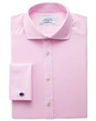 Charles Tyrwhitt Classic Fit Spread Collar Non-iron Twill Pink Cotton Dress Shirt Single Cuff Size 15/34 By Charles Tyrwhitt