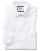 Slim Fit Non-iron Natural Cool Short Sleeve White Cotton Dress Shirt Size 14.5/short By Charles Tyrwhitt