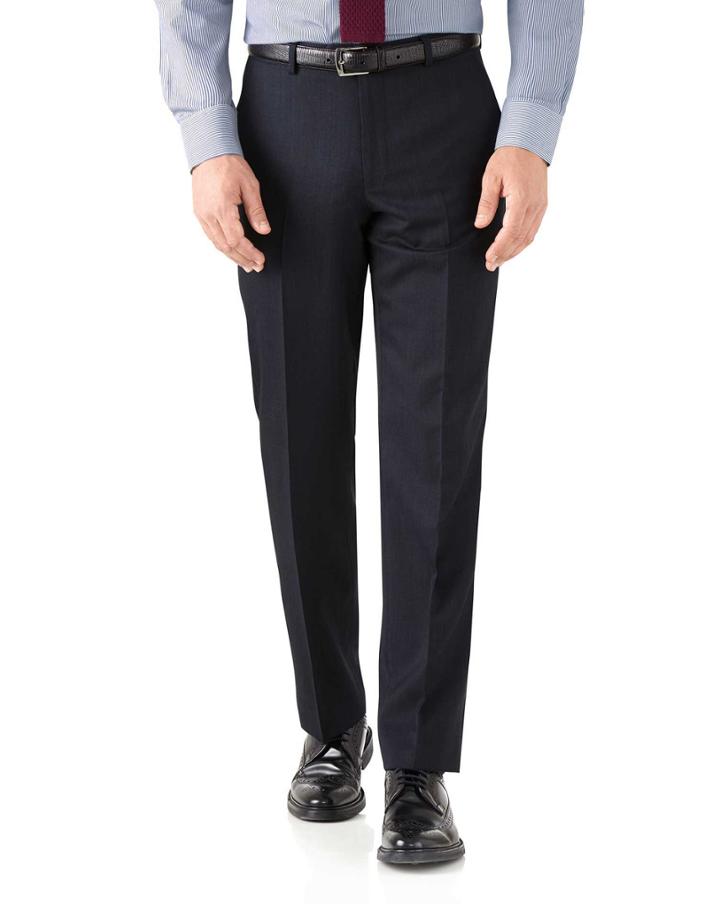 Charles Tyrwhitt Navy Classic Fit Hairline Business Suit Wool Pants Size W32 L38 By Charles Tyrwhitt