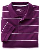 Charles Tyrwhitt Purple And White Stripe Pique Cotton Polo Size Large By Charles Tyrwhitt