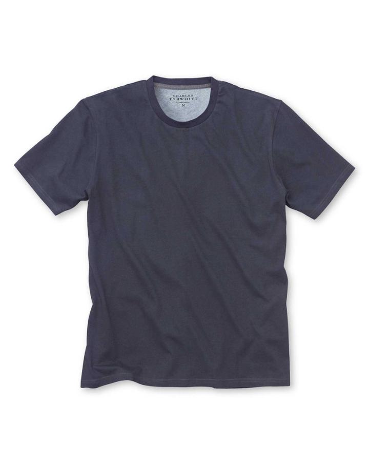  Navy Cotton T-shirt Size Large By Charles Tyrwhitt