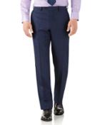 Charles Tyrwhitt Royal Blue Classic Fit Flannel Business Suit Wool Pants Size W38 L34 By Charles Tyrwhitt