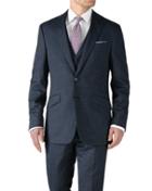 Charles Tyrwhitt Airforce Blue Slim Fit End-on-end Business Suit Wool Jacket Size 36 By Charles Tyrwhitt