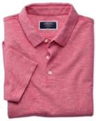  Dark Pink Cotton Linen Polo Size Xl By Charles Tyrwhitt