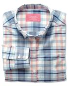 Charles Tyrwhitt Women's Semi-fitted Cotton Oxford Multi Check Casual Shirt Size 4 By Charles Tyrwhitt