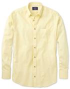  Classic Fit Yellow Cotton/linen Casual Shirt Single Cuff Size Large By Charles Tyrwhitt