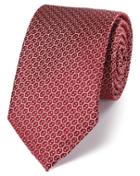 Charles Tyrwhitt Charles Tyrwhitt Red Silk Wire Lattice Classic Tie