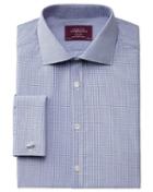 Charles Tyrwhitt Charles Tyrwhitt Slim Fit Semi-cutaway Collar Luxury Poplin Navy And Blue Shirt