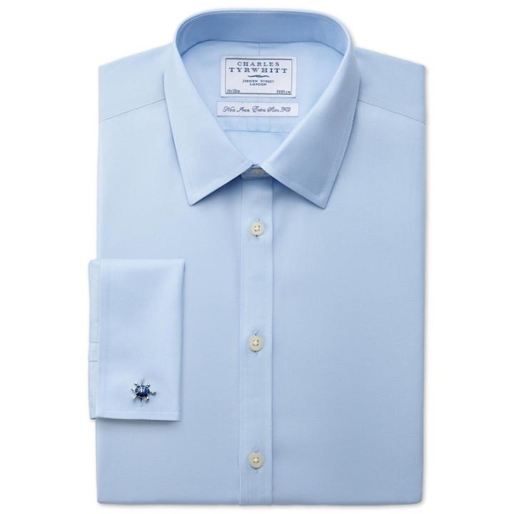 Charles Tyrwhitt Charles Tyrwhitt Sky Twill Non-iron Classic Collar Extra Slim Fit Shirt (14.5 - 32)