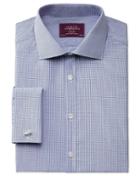 Charles Tyrwhitt Charles Tyrwhitt Slim Fit Semi-spread Collar Luxury Poplin Navy And Blue Cotton Dress Shirt Size 15/35