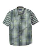 Charles Tyrwhitt Charles Tyrwhitt Slim Fit Washed Favorite Gingham Check Green And Navy Short Sleeve Shirt