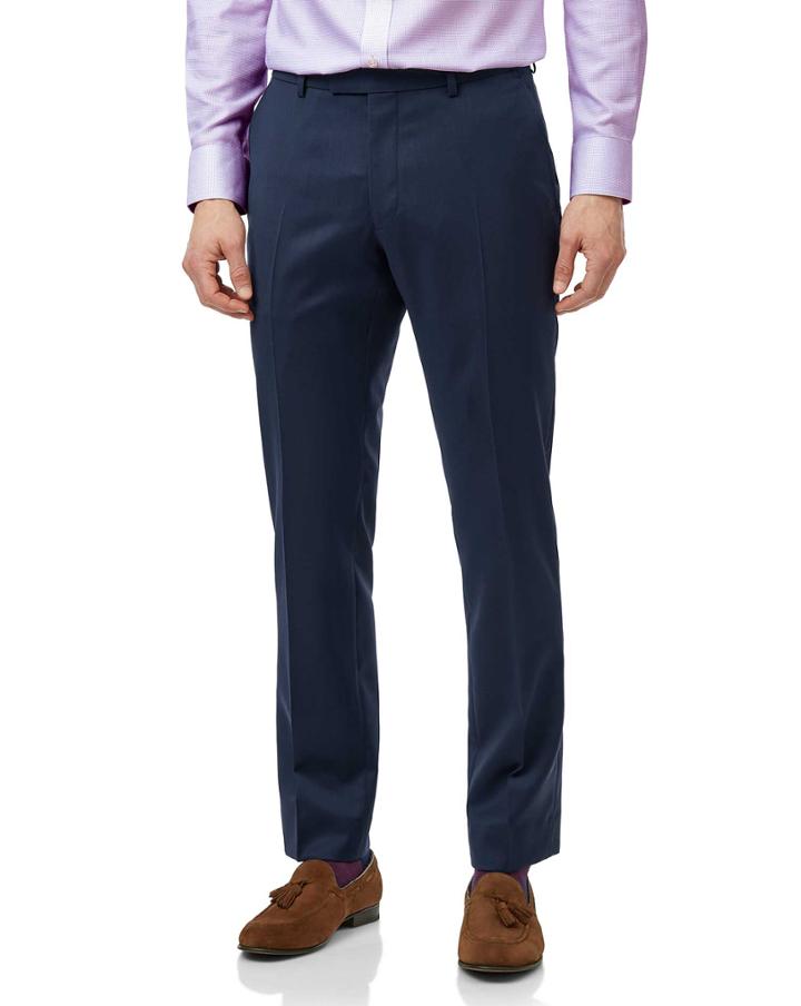  Mid Blue Slim Fit Italian Natural Stretch Suit Trouser Size W30 L32 By Charles Tyrwhitt