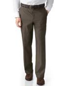Charles Tyrwhitt Brown Classic Fit Stretch Cavalry Twill Cotton Chino Pants Size W32 L30 By Charles Tyrwhitt