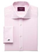 Charles Tyrwhitt Charles Tyrwhitt Slim Fit Semi-spread Collar Luxury Stripe Pink Cotton Dress Shirt Size 14.5/33