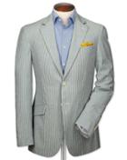 Charles Tyrwhitt Charles Tyrwhitt Classic Fit Sky And White Stripe Seersucker Jacket