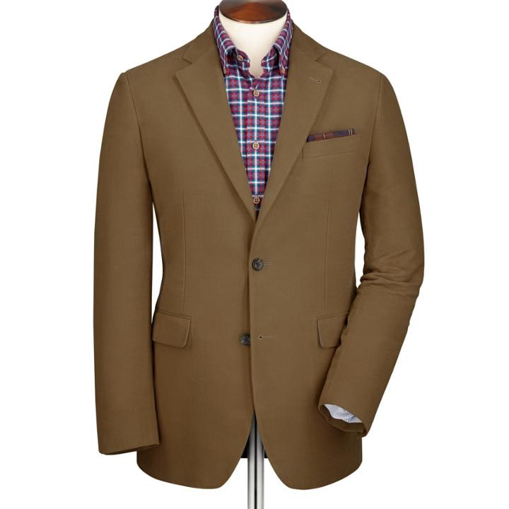Charles Tyrwhitt Charles Tyrwhitt Camel Classic Fit Moleskin Unstructured Cotton Jacket Size 40