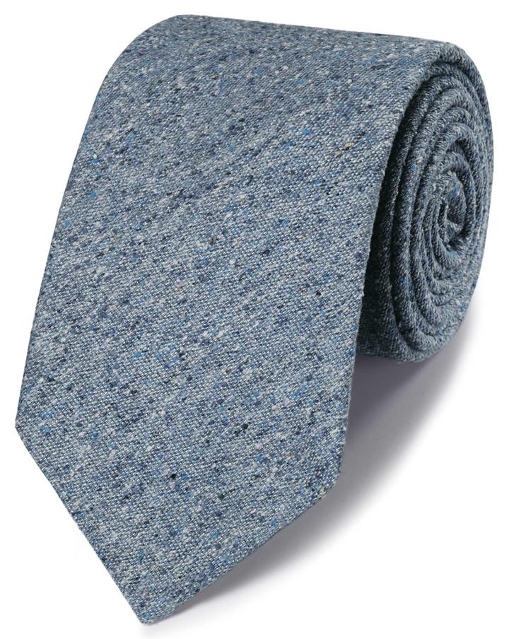  Blue Silk Donegal English Luxury Tie By Charles Tyrwhitt