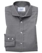 Charles Tyrwhitt Slim Fit Spread Collar Non-iron Textured Black And White Cotton Dress Casual Shirt Single Cuff Size 14.5/33 By Charles Tyrwhitt