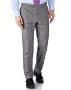  Grey Check Slim Fit British Panama Luxury Suit Wool Pants Size W36 L32 By Charles Tyrwhitt