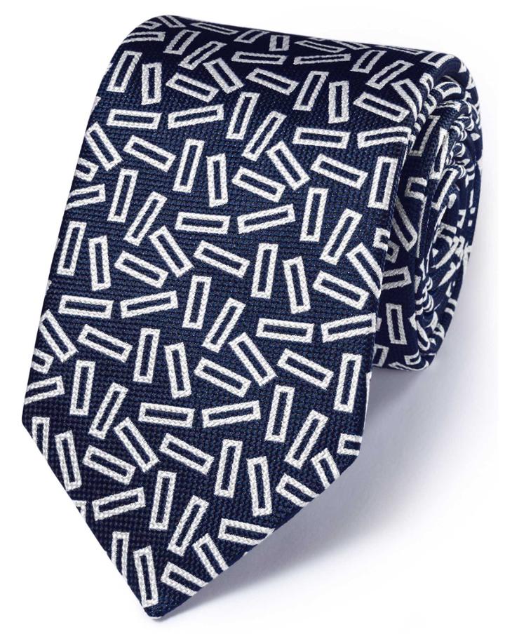  Royal And White Silk English Luxury End-on-end Tie By Charles Tyrwhitt