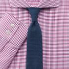 Charles Tyrwhitt Charles Tyrwhitt Slim Fit Non-iron Spread Collar Basketweave Check Raspberry Shirt