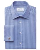 Charles Tyrwhitt Charles Tyrwhitt Classic Fit Egyptian Cotton Textured Stripe Sky Blue Dress Shirt Size 15/33