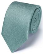 Charles Tyrwhitt Charles Tyrwhitt Light Green Silk Mix Classic Plain Tie