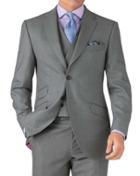 Charles Tyrwhitt Silver Classic Fit British Panama Luxury Suit Wool Jacket Size 42 By Charles Tyrwhitt