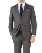  Silver Slim Fit Flannel Business Suit Wool Jacket Size 38 By Charles Tyrwhitt