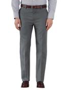  Grey Slim Fit Flat Front Non-iron Cotton Chino Pants Size W30 L30 By Charles Tyrwhitt