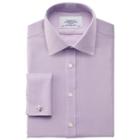 Charles Tyrwhitt Charles Tyrwhitt Classic Fit Non-iron Buckingham Weave Lilac Cotton Dress Shirt Size 15.5/34