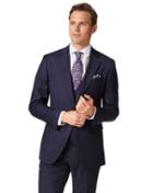  Navy Slim Fit Twill Business Suit Wool Jacket Size 42 By Charles Tyrwhitt