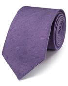 Charles Tyrwhitt Charles Tyrwhitt Purple Classic Herringbone Plain Tie