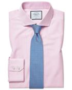  Extra Slim Fit Non-iron Tyrwhitt Cool Poplin Pink Stripe Cotton Dress Shirt Single Cuff Size 15/32 By Charles Tyrwhitt