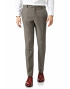  Mocha Flannel Wool Tailored Pants Size W32 L32 By Charles Tyrwhitt