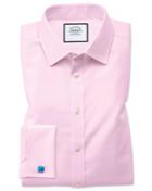 Charles Tyrwhitt Slim Fit Non-iron Twill Pink Cotton Dress Shirt Single Cuff Size 15/32 By Charles Tyrwhitt