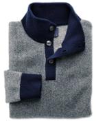 Charles Tyrwhitt Blue Jacquard Button Neck Wool Sweater Size Xxxl By Charles Tyrwhitt
